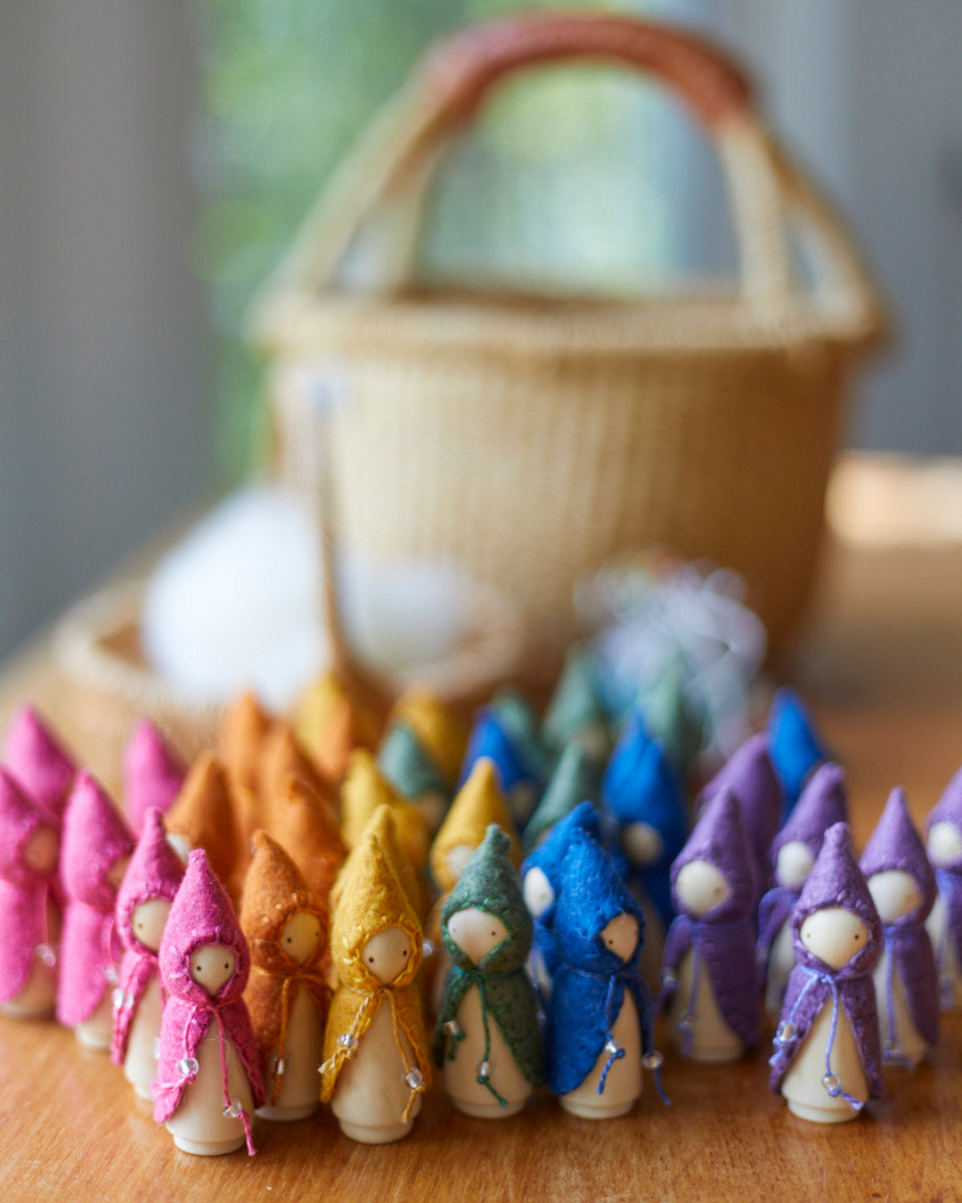 Mini Pink Wooden Gnome
