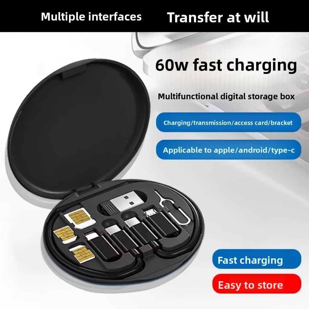 Five-in-One Magnetic Data Cable with Storage Box