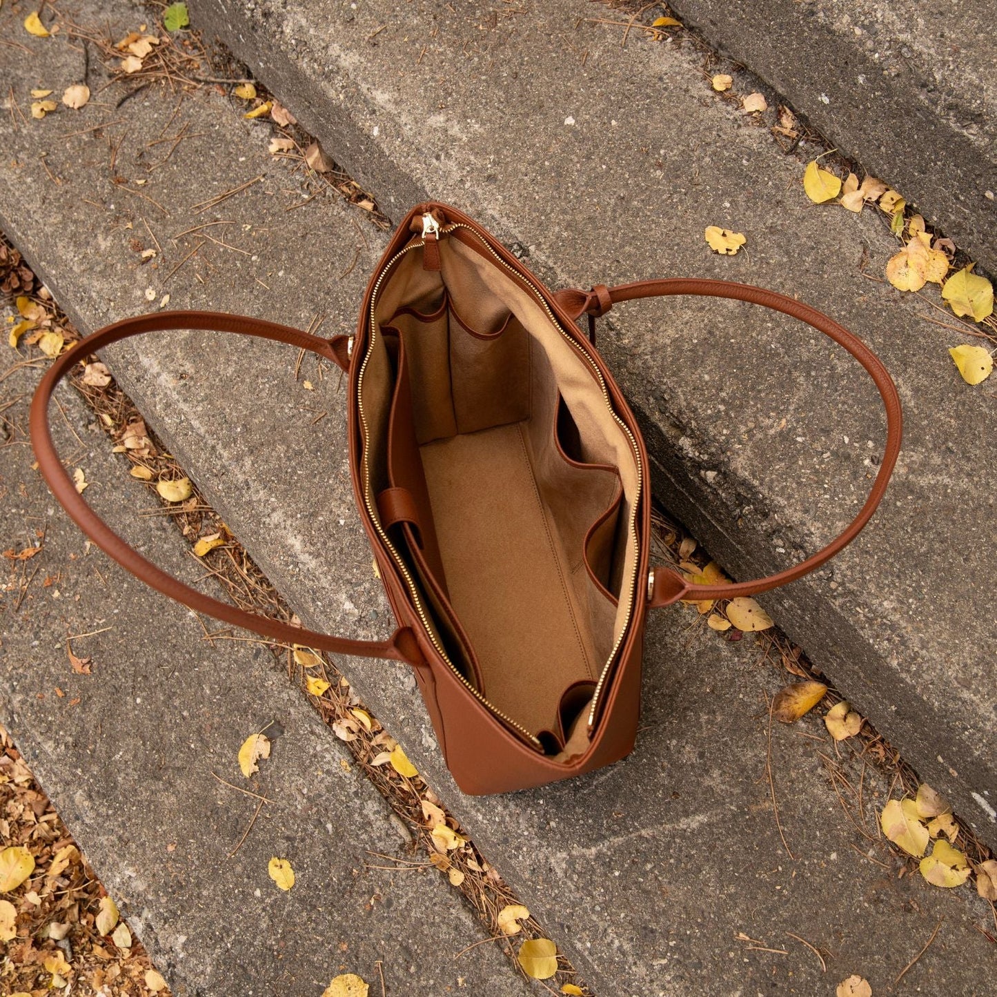 El bolso tote Leathere New York - Coñac