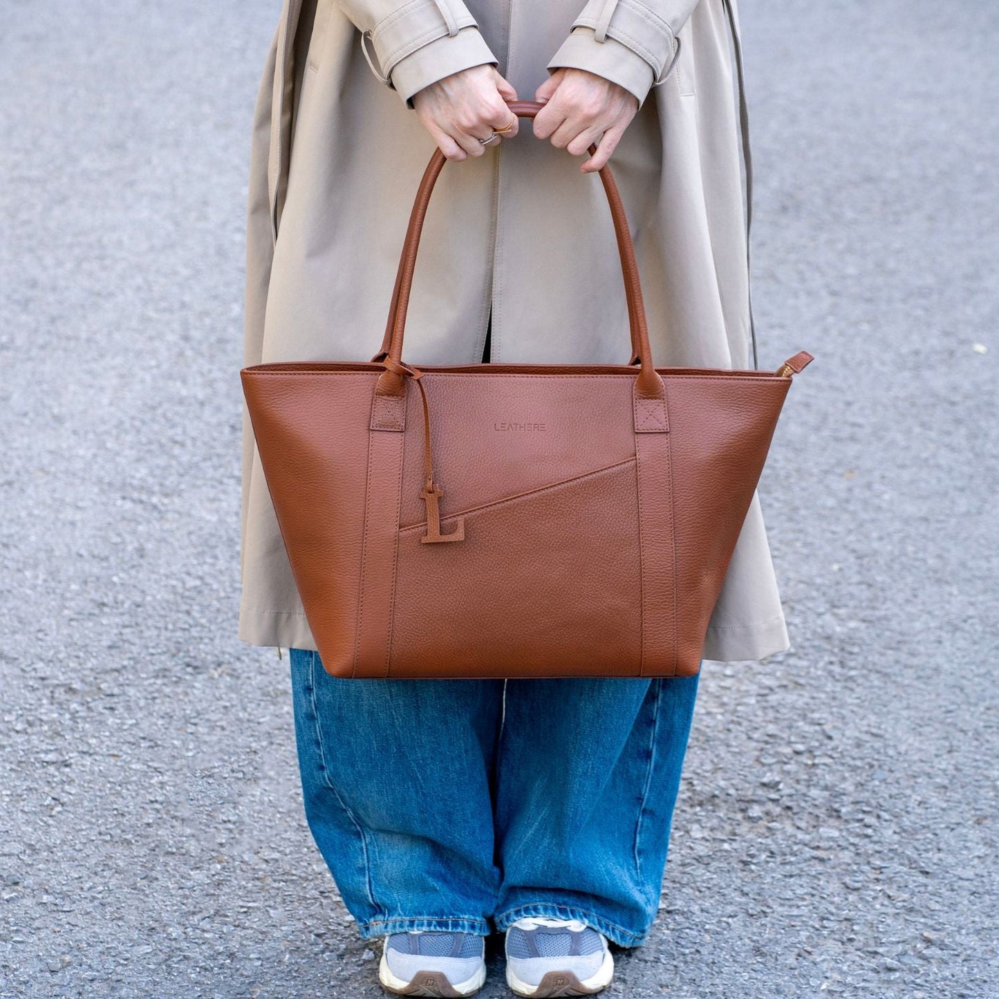 El bolso tote Leathere New York - Coñac