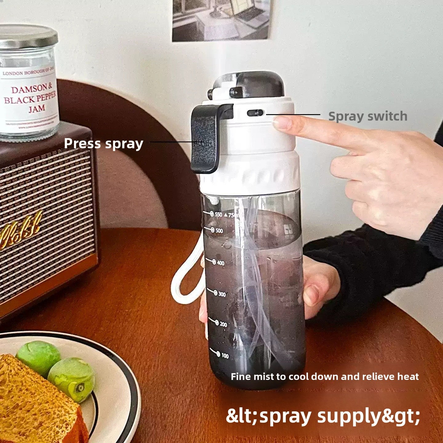 Creative Dual Spray Drinking Cup with Scale