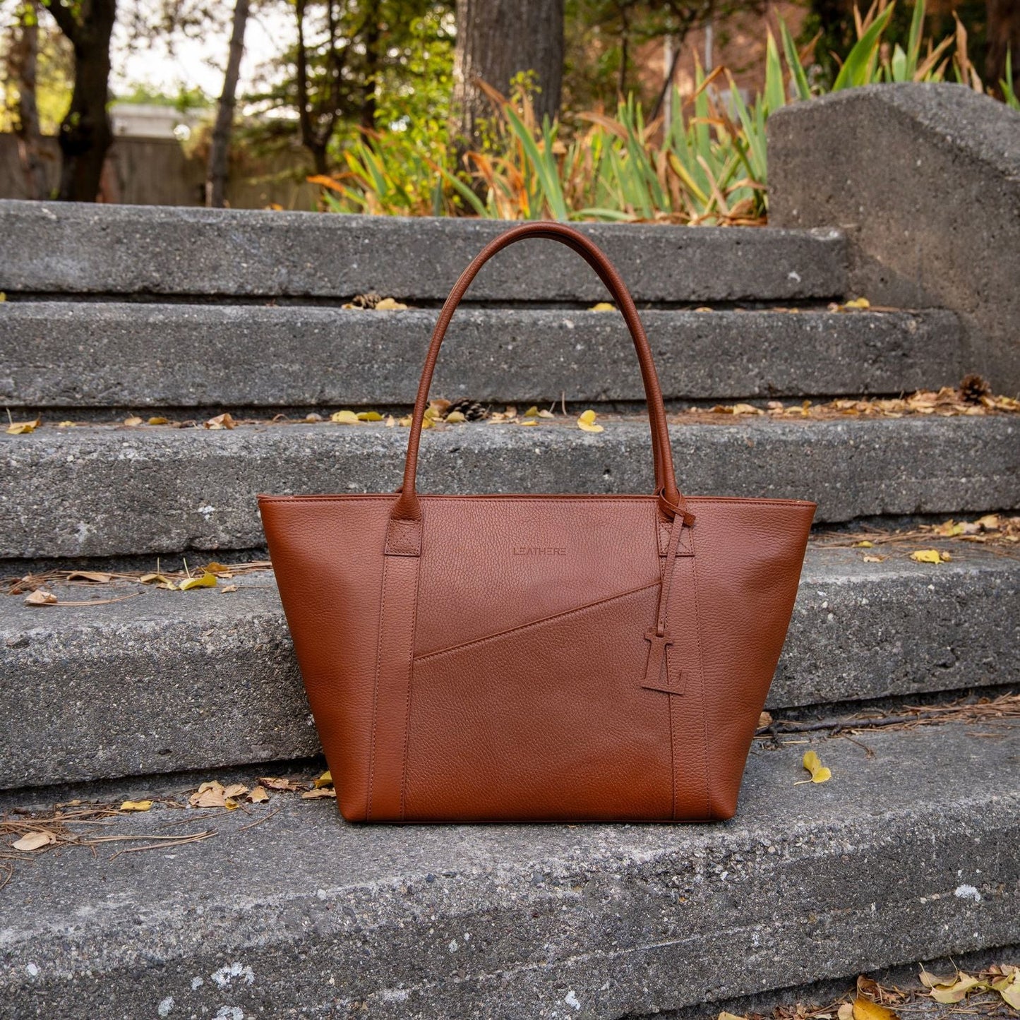 El bolso tote Leathere New York - Coñac