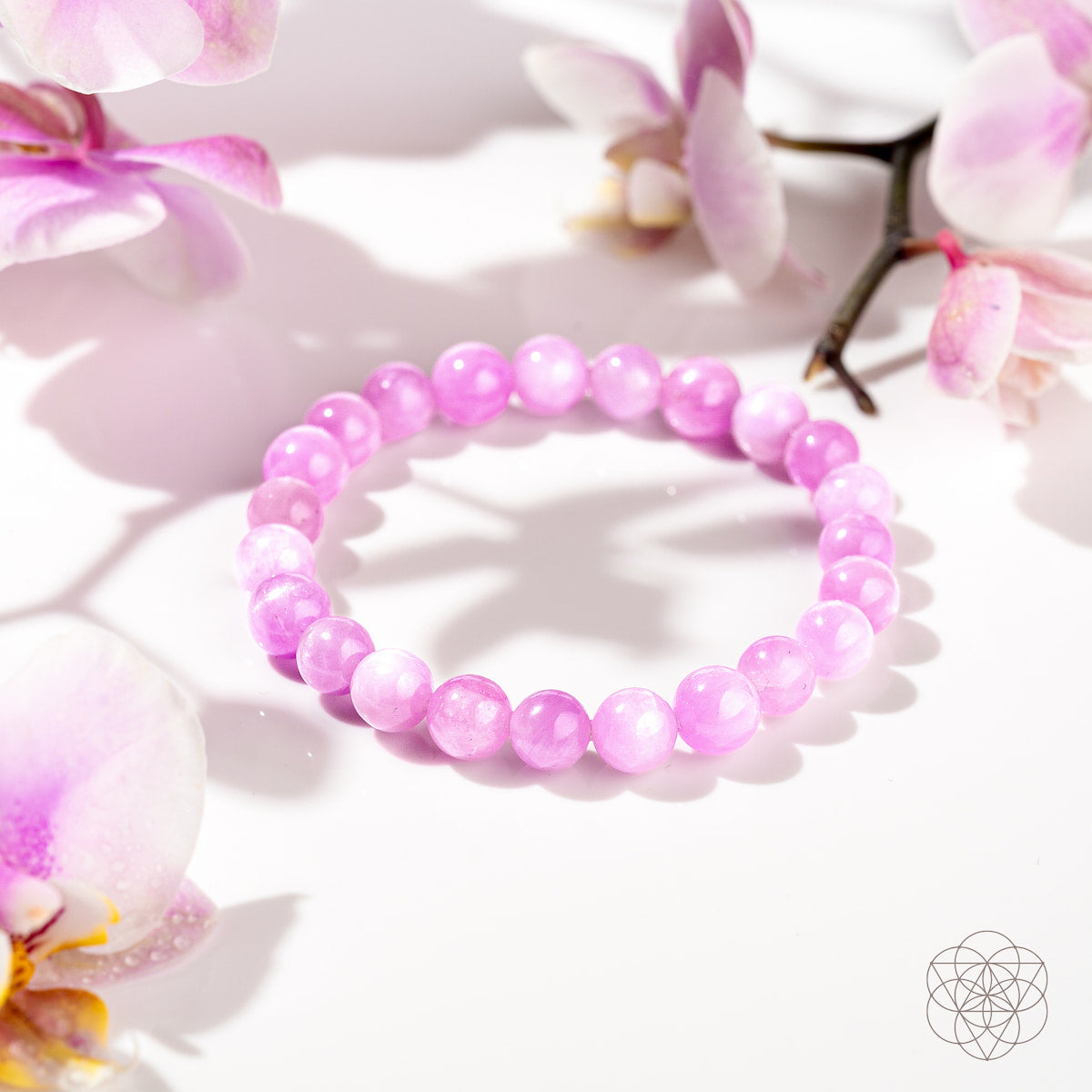 El reinicio del corazón - Pulsera de kunzita rosa rara