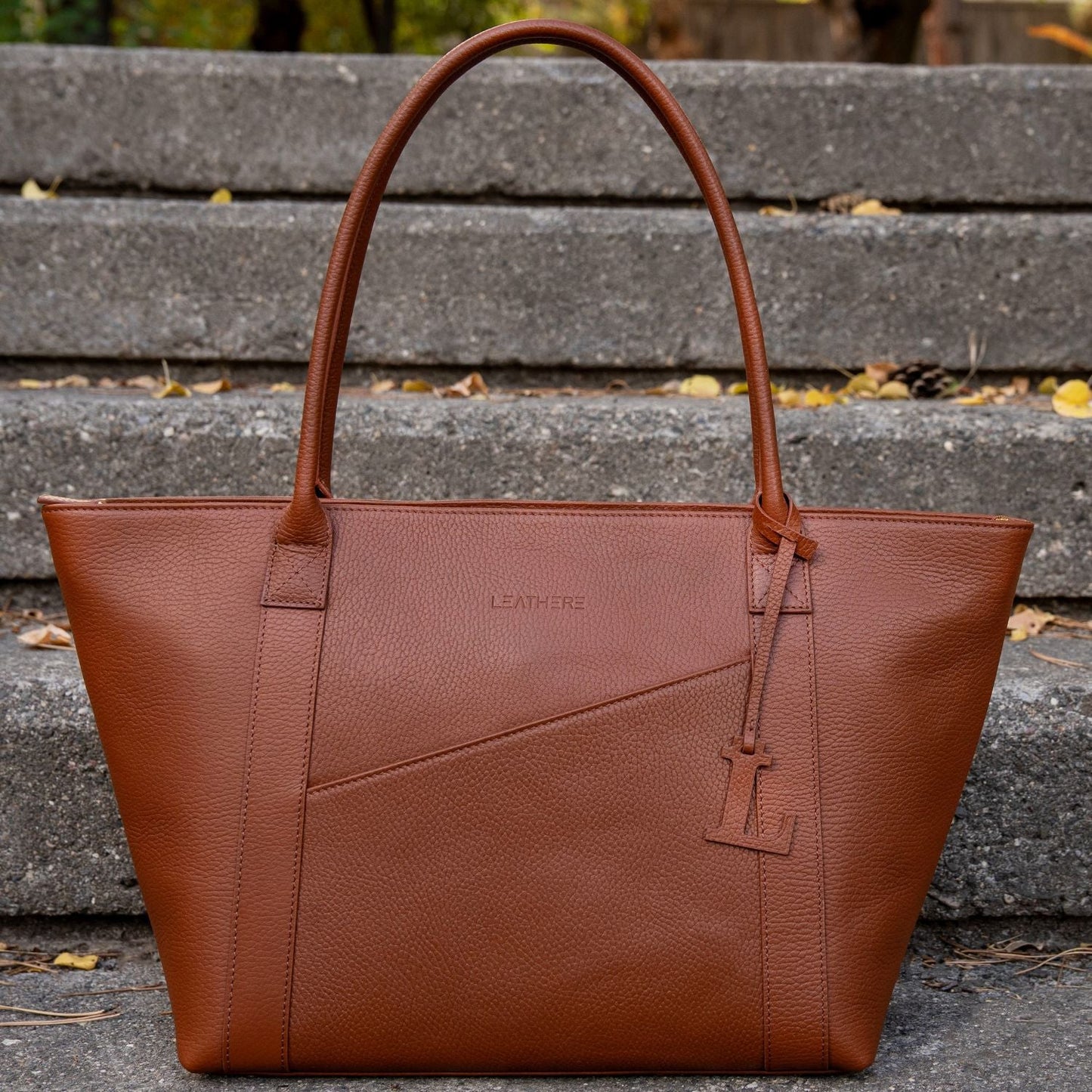 El bolso tote Leathere New York - Coñac