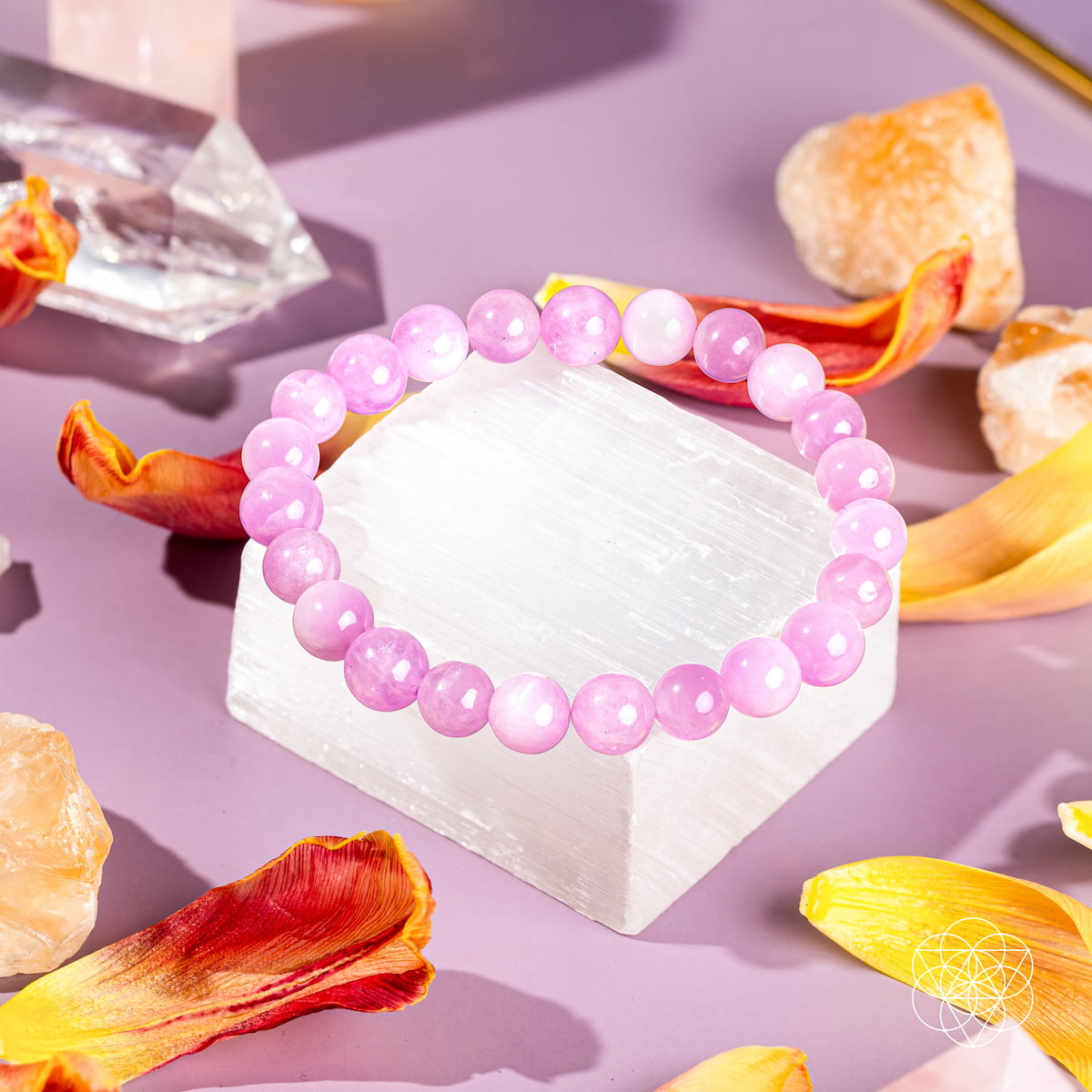 El reinicio del corazón - Pulsera de kunzita rosa rara