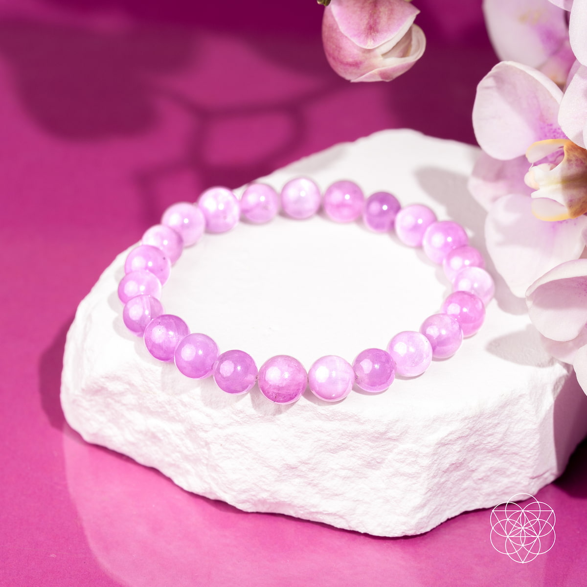 El reinicio del corazón - Pulsera de kunzita rosa rara
