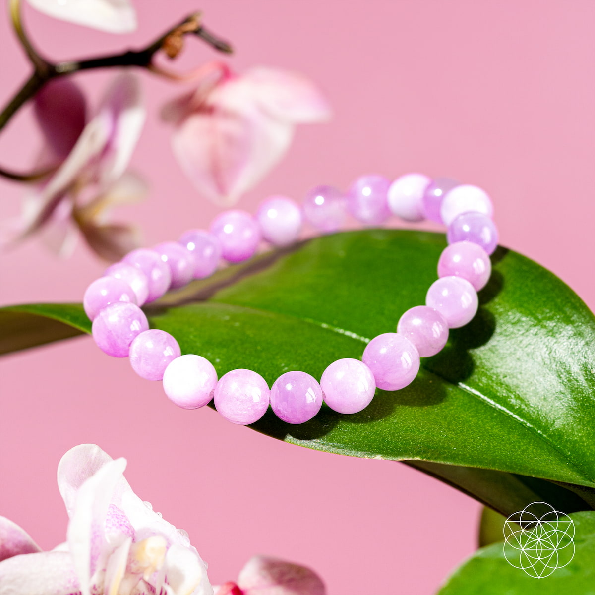 El reinicio del corazón - Pulsera de kunzita rosa rara