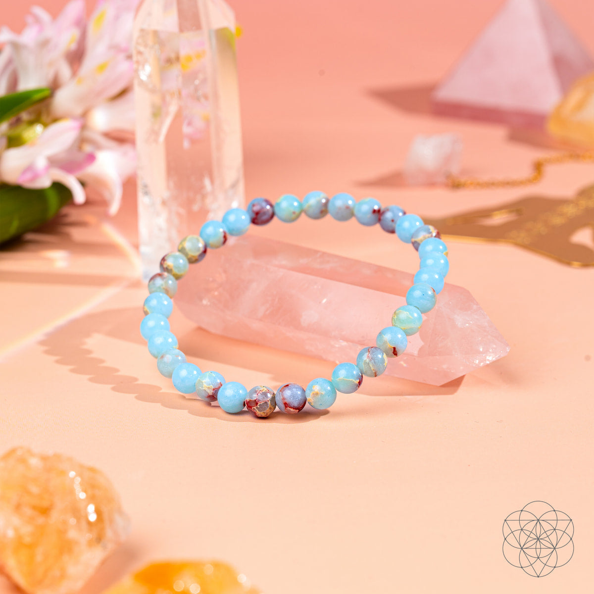 Escudo del Empático – Pulsera de Jaspe Aqua Terra | 6mm