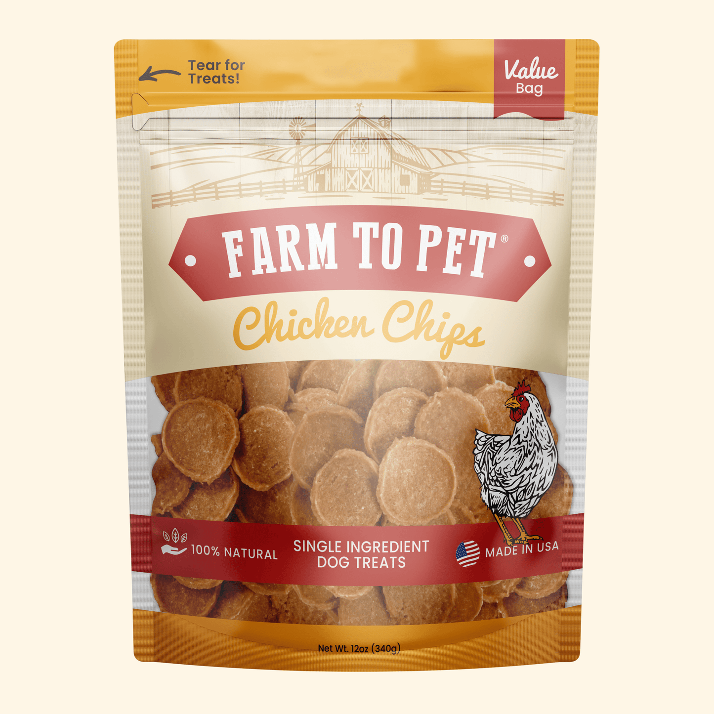 Patatas fritas de pollo para perros | Premios para perros de un solo ingrediente totalmente naturales