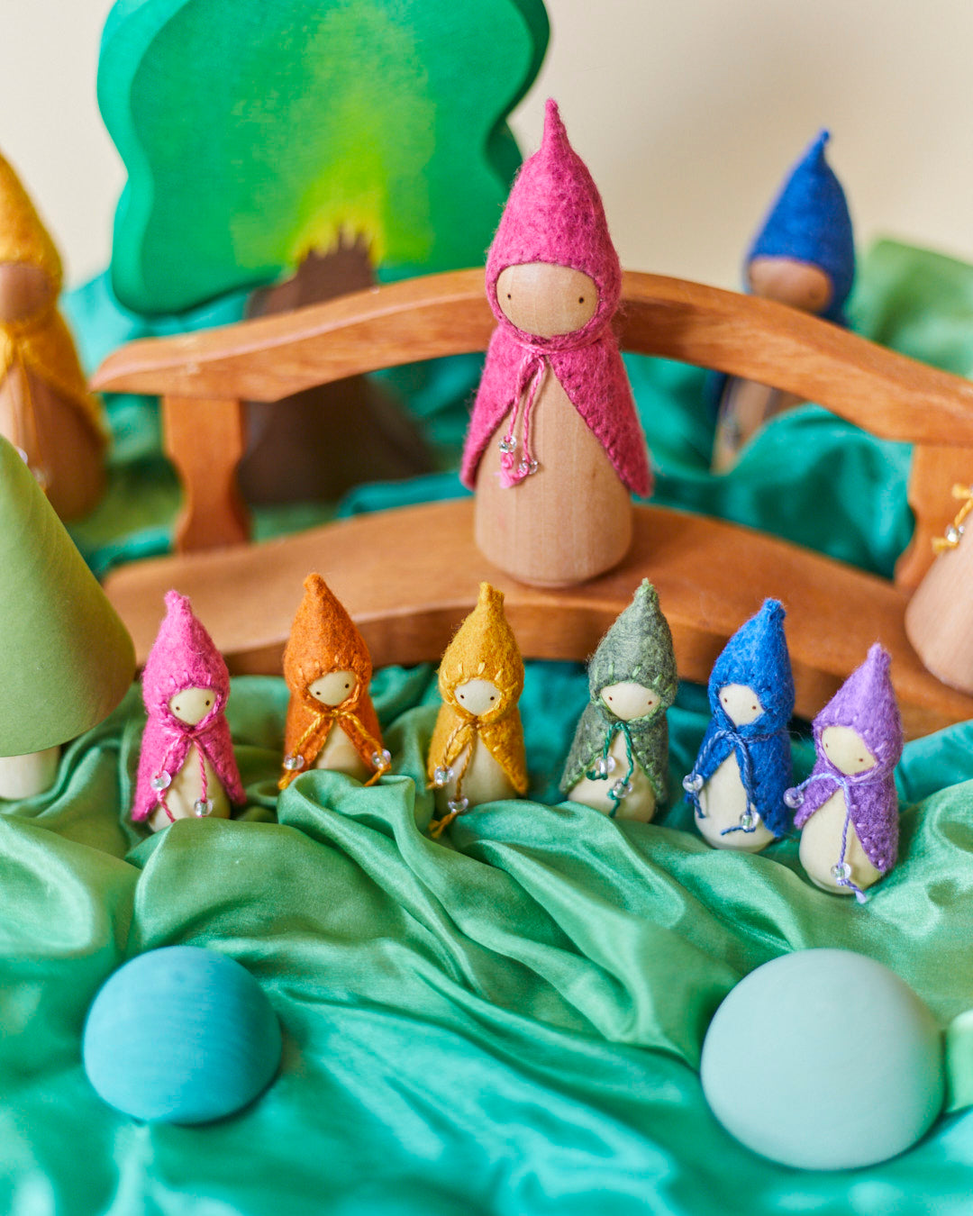Mini Purple Wooden Gnome
