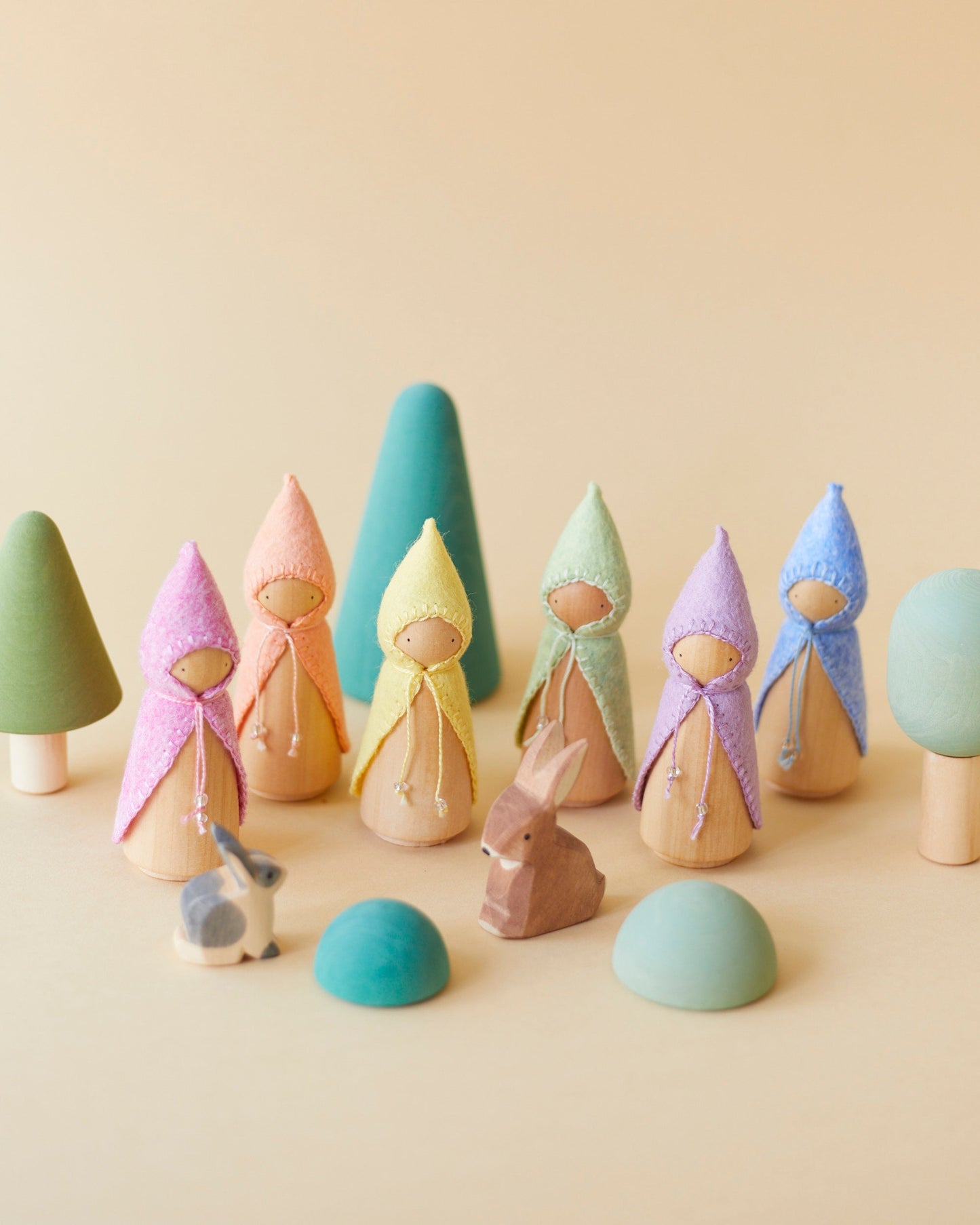 Pastel Purple Wooden Gnome