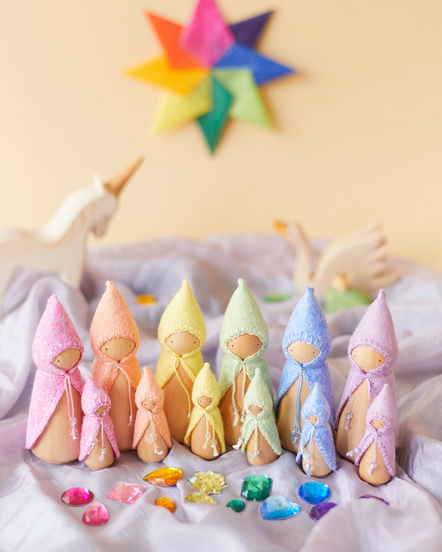 Pastel Yellow Wooden Gnome