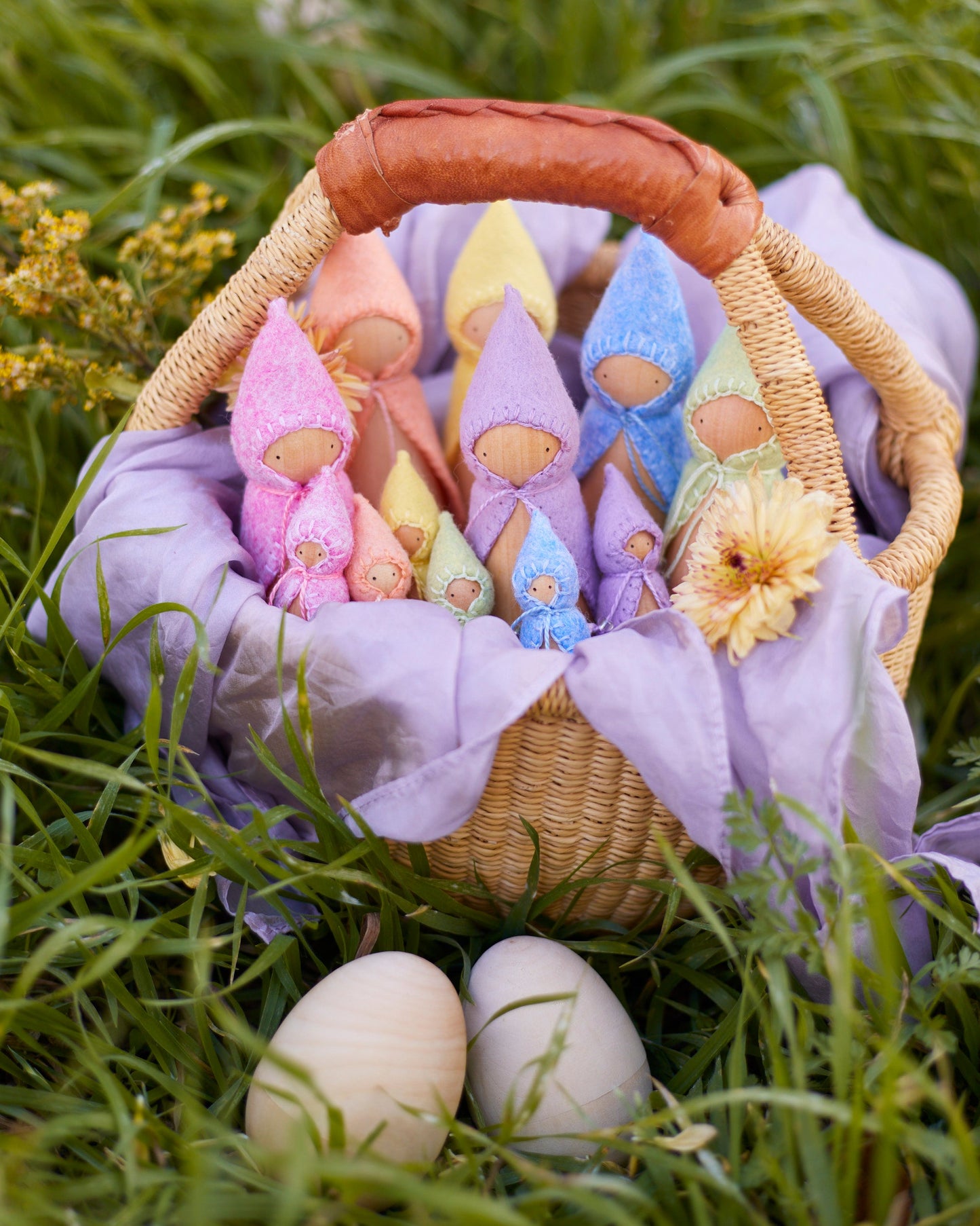 Pastel Orange Wooden Gnome