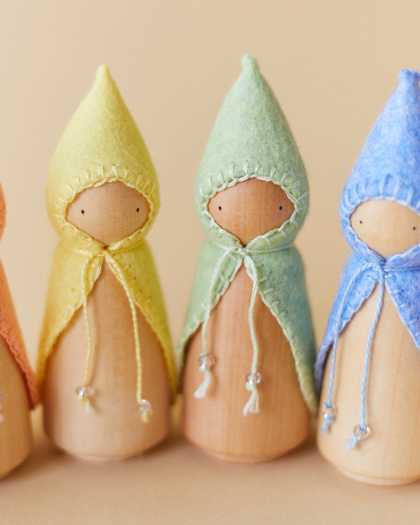 Pastel Green Wooden Gnome